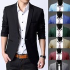 Stylish Men's Casual Slim Fit One Button Suit Blazer Coat Jacket Tops