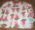 Girls Child Of Mine By Carter's "Monkeys" Cream Blanket Sleeper (Size 24m) NWT