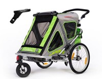Qeridoo® Speedkid2 2016 Kinderanhänger grün incl. 2. Kupplung