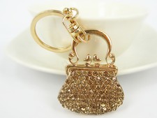 KC014 G Handbag Keyring Rhinestone Crystal Charm Pendant Key Bag Chain Gift