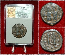 Ancient Byzantine Empire Coin Of Justin Ii Sophia And Justin Ii On Thrones