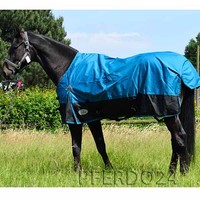 pferdo24 Daselfo Regendecke BasicLine Lech petrol/schwarz leichte Outdoordecke