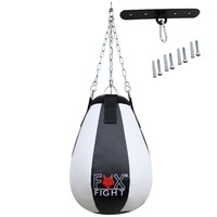 FOX-FIGHT maisbirne boxbirne gefüllt mit Kette schwarz weiss boxsack sandsack