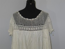 Lovely Antique Edwardian Chemise~Petticoat~Night Gown-Xl-Delicate Crochet Lace-
