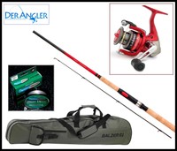 Angelset Shimano Catana DX 240M Catana 3000FC 150m 0,35 Balzer Rutentasche 1,25m