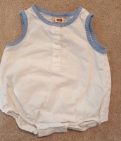 FADED GLORY 6-9 MONTH WHITE EYELET ROMPER OUTFIT ADORABLE