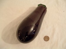 Vtg Eames Decorative Art Glass Eggplant Vegetable Fruit Centerpiece Murano Style