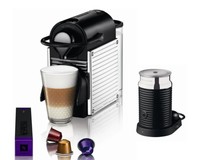 Krups Nespresso Pixie + Aeroccino 3 XN 301D Stainless Steel