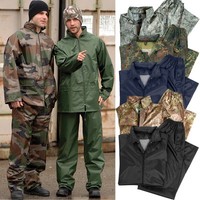 REGENANZUG BW Army S-4XL tarn, PVC Regenjacke Regenhose Regenkombi Nässeschutz