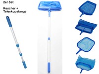 Pool Reinigungsset 2 teilig Kescher und Teleskopstange