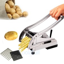 2016 Stainless Steel French Fry Cutter Potato Vegetable Slicer Chopper 2 Blades