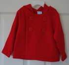New W/Tags Bella Bliss Red Cotton Knit Hooded Peacoat ~Size 12M ~ Adorable!