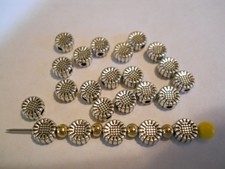 50 Silver Plated 6mm Flower Spacer Beads Bars Bracelet Charms Bracelet