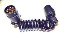 Spiralkabel f. Anhänger Verlängerungskabel 200 cm lang  Stecker / Stecker 7 pol