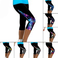 Damen Hose Leggings Leggins Sport Yoga Freizeit Schwarz Mehrfarbig M11709