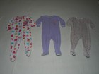 Lot Of 3 Infant/Toddler Girls Sleepers Carter's, Okie dokie Size 18 Months