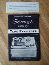 Vintage Gemark 101 Reel To Reel Tape Recorder How To Use Owners Manual