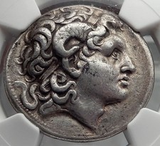 LYSIMACHOS Silver Tetradrachm Ancient Greek Coin ALEXANDER the GREAT NGC i59774