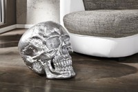 Figur Skulptur Statue SKULL 40 cm silber Design Accessoir Geschenk NEU
