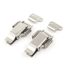 2 Set Aviation Toolbox Silver Tone Metal Draw Toggle Latch Catch 73mm