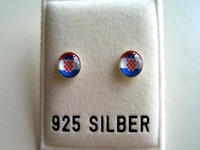 Tolle Länder Ohrstecker Kroatien 925 er Silber - WM - EM