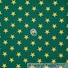 BonEful Fabric FQ Cotton Quilt VTG Green Gold Xmas Tone Star Stripe Harry Potter