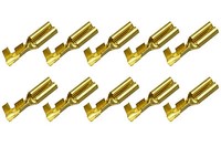 10x Flachsteckhülse 2,8x0,5, mit Rastpunkt, Messing blank  KFZ Elektrik Fahrrad