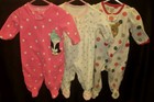 Lot Girls Size 3 Months Sleepers Carter's