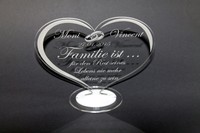 Geschenk Herz mit Gravur Fotogravur Heiratsan Acryl Muttertag Option LED #0105