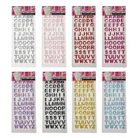 Alphabet Buchstaben Aufkleber selbstklebend Kristall Glitzer Sticker Wandtattoo