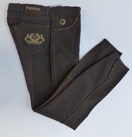 Montar Damen Reithose braun mit Strasss 3/4 Gesäßeinsatz Klett am Bein Größe 40