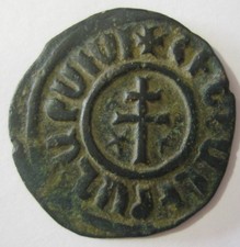 Cilician Armenia Bronze Tank Coin Levon I Archaeology