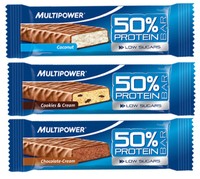 (26,66€/kg) Multipower 50% Protein Bar - 24 x 50g Eiweiß Riegel Box (8+8+8)
