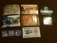 8 VERSCHIEDENE  AUFKLEBER VON USP ,ULTRAS ST.PAULI  "NEU"  