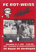 FC Rot-Weiß Erfurt   gegen   Bayer 05 Uerdingen  -  DFB-Pokal  -  12.09.1992  !!