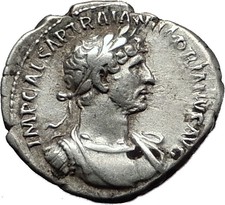 Hadrian 118AD Silver Rare Ancient Roman Coin Fortuna Luck Cult i58499