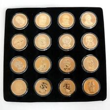 Lot of 16 gold plated with enamel United States of America 1$ coins ". Lot 22D