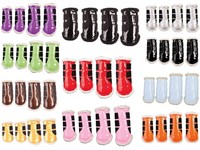 NEU HKM Gamaschen Comfort Lack 4er-Set S M L XL Dressurgamaschen Lackgamaschen