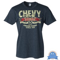 Chevrolet T-Shirt - Piston Style - American Tradition - Dunkelblau - lizensiert