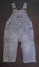 OshKosh B'Gosh Baby Boy Overalls 6M Blue Hickory Striped Train Engineer Denim