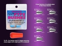 Drennan PTFE Bull Nose Hülsen - Gummizug-Übergang durch die Spitze der Stipprute