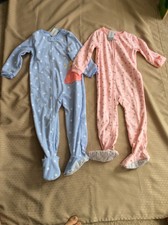 Girls Carter's Fleece Footed Sleepers, Set Of Two, Size 4T, NWT