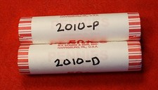 2010-P&D Lincoln Union Shield Cent Penny 2-50 Coin Rolls Red Bu Collector Gift