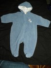 Blue Hooded Little Champ Snowsuit Sz 3-6m Footed Zipper - FREE SHIPPING