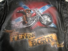 1970's Amf Custom Painted Harley Davidson Biker Jacket