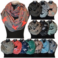 NEU! XXL SCHLAUCH Rund Loopschal Loop Rundschal Schlauchschal NEU mit STERNE 