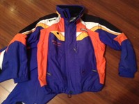 superschöner Herren SPYDER Skianzug blau/orange/creme/gelb, Gr. 52/54 oder Weste