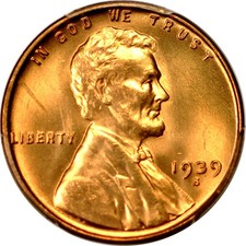 1939-S 1C Lincoln Cent Pcgs Ms66Rd (#130)