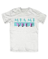 Miami Vice Herren T-Shirt Weiß Neu Fun Kult Tubbs Crocket 80er Serie 