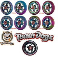 NEO CHROME / RAINBOW Stunt Scooter Wheels Rolle Rad Team Dogz Incl. ABEC9 